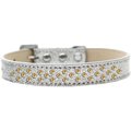 Unconditional Love Sprinkles Ice Cream Yellow Crystals Dog CollarSilver Size 16 UN785932